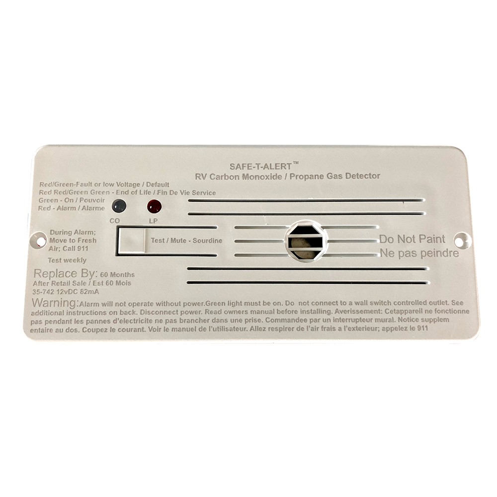 Safe-T-Alert 35-742-WHT Carbon Monoxide and Propane Alarm, Flush Mount, White