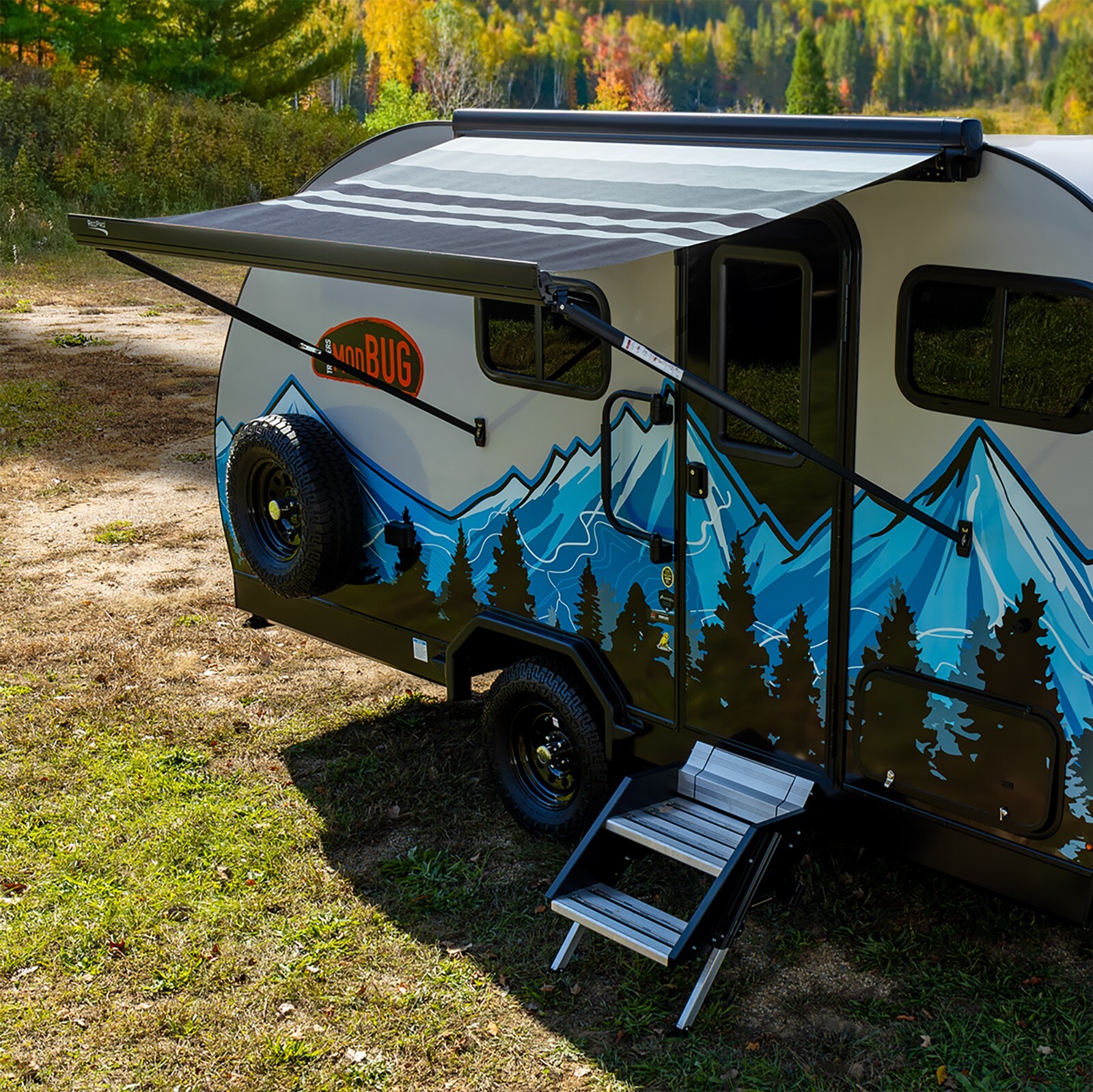 RecPro RV 7 Ft Manual Cassette Awning | Comes Pre-Assembled | Fits Most
