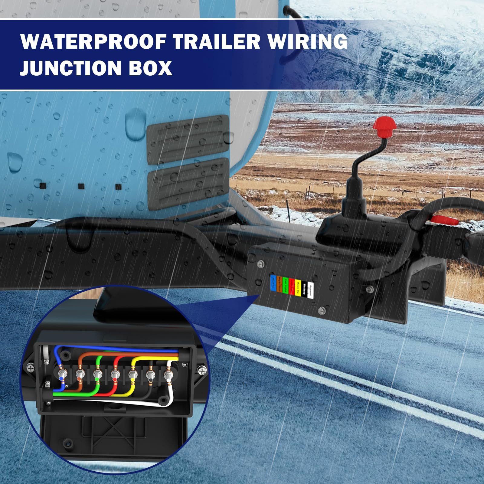 7 Way Trailer Junction Box Weatherproof 7 Pin Trailer Wiring Box