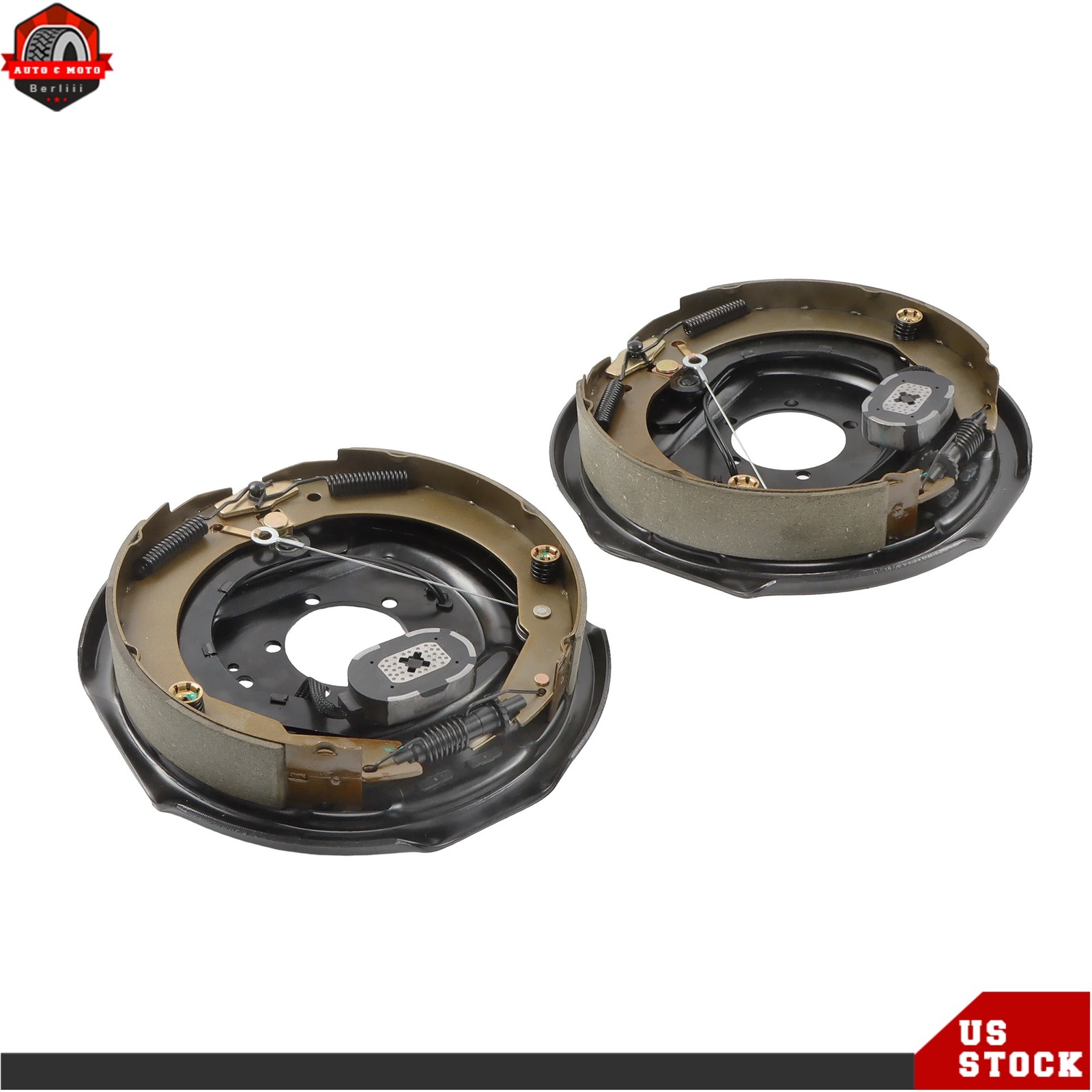 Electric Trailer Brake Assembly For 7000 lbs Axle 12″ x 2″ Self-Adjusting 1 Pair