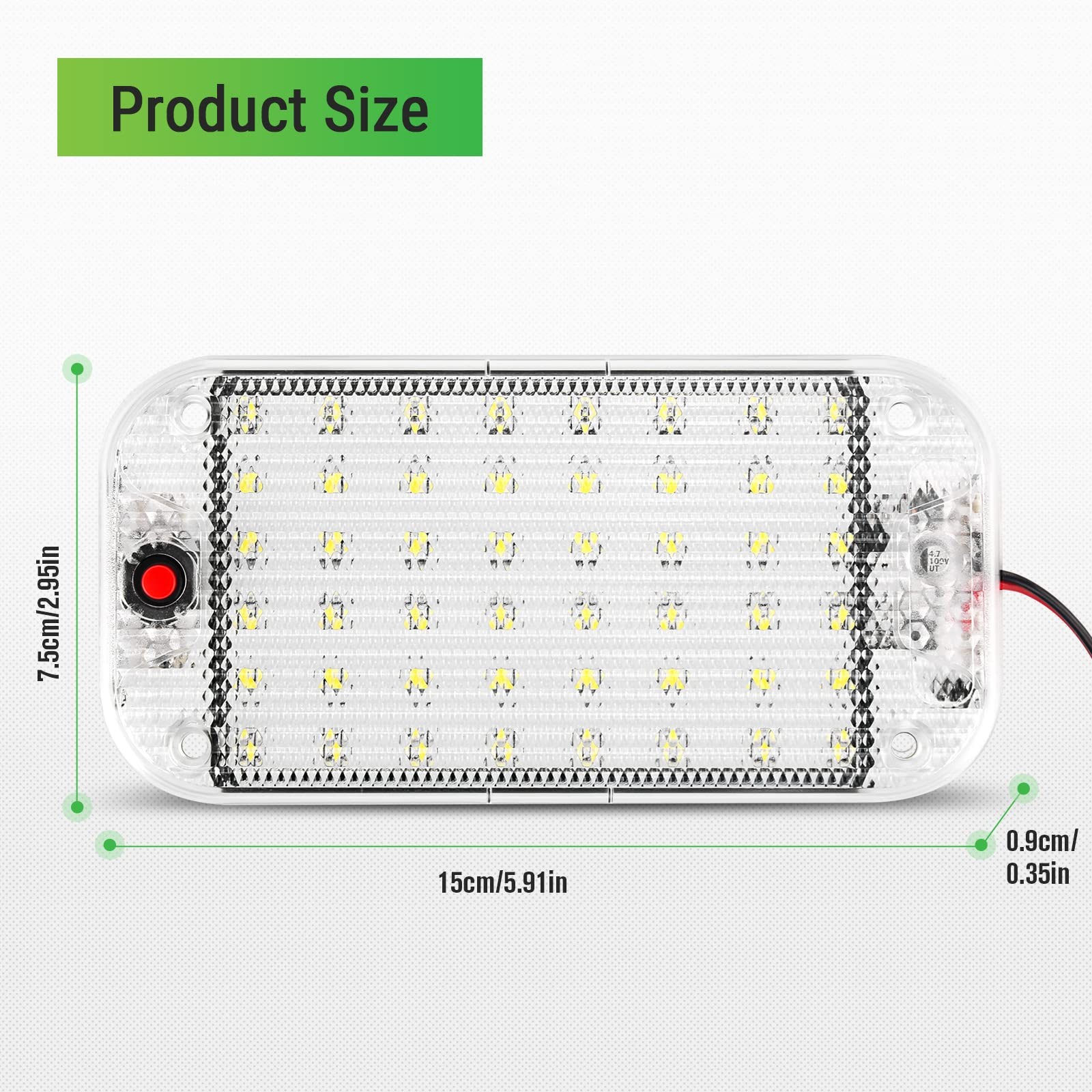 Thlevel LED Dome Light, RV Interior Lighting 12v-85v 800 2 pcs, Transparent