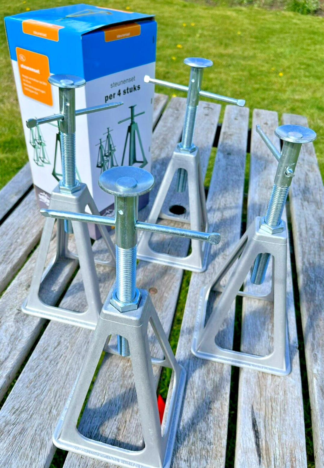 CARAVAN MOTORHOME ALUMINIUM JACK STANDS set of 4 – Stabilising Stand Trailer RV