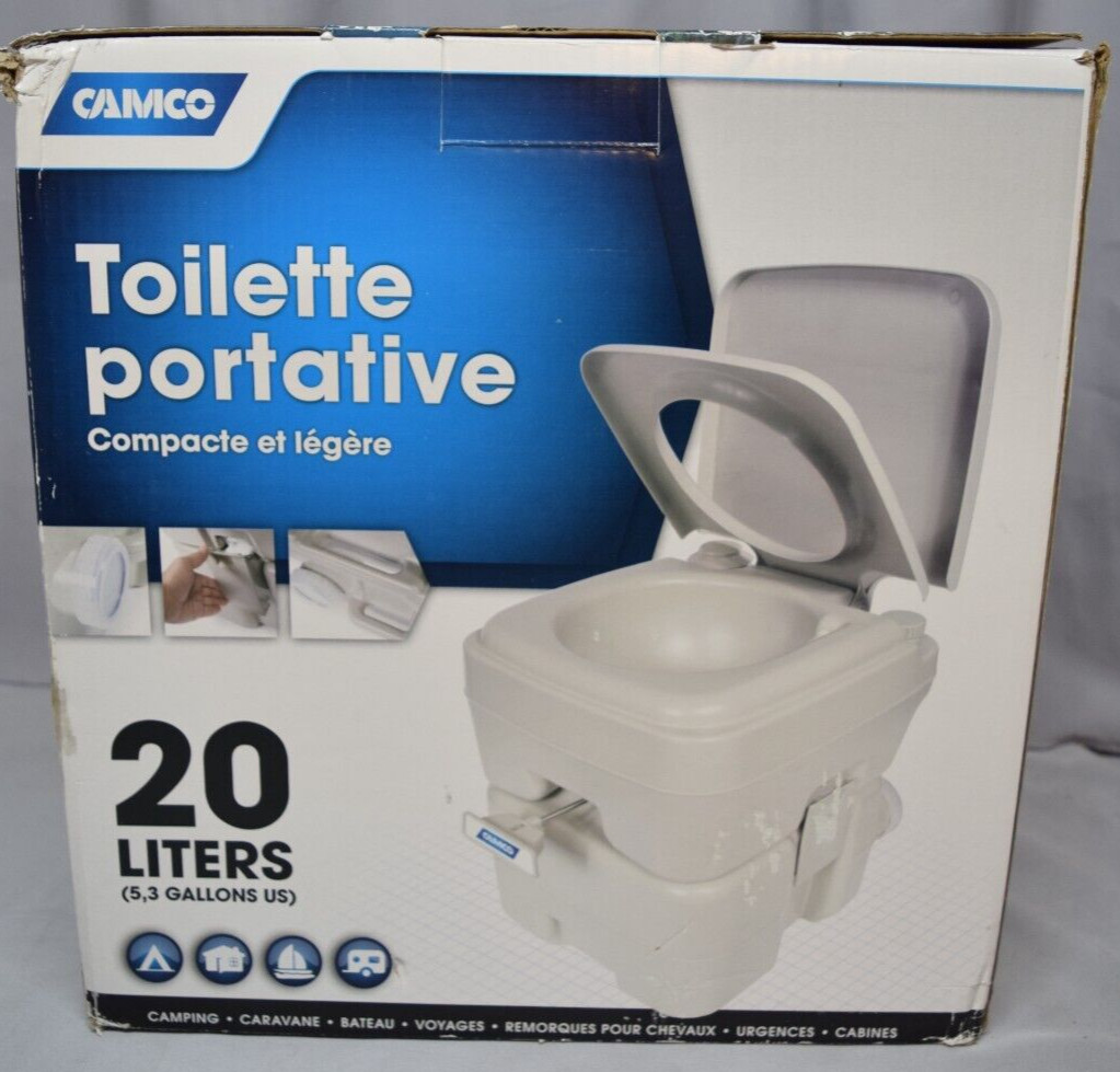 Camco 5.3 Gal Portable Toilet Compact Light EZ Dump Traveling Camp Rv Boat Mode