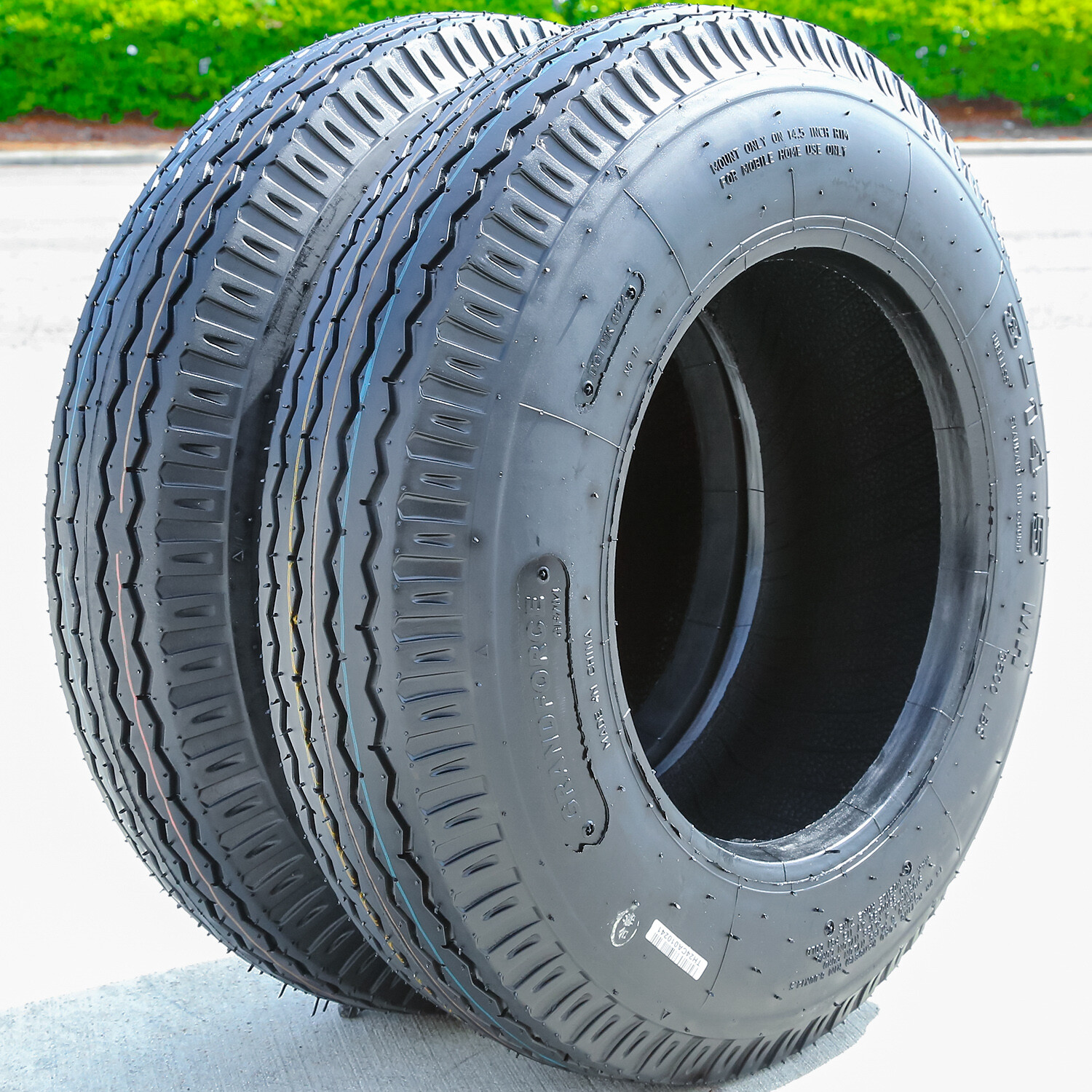 2 Tires ST 8-14.5 Grandforce GF704 Mobile Home Trailer Load G 14 Ply