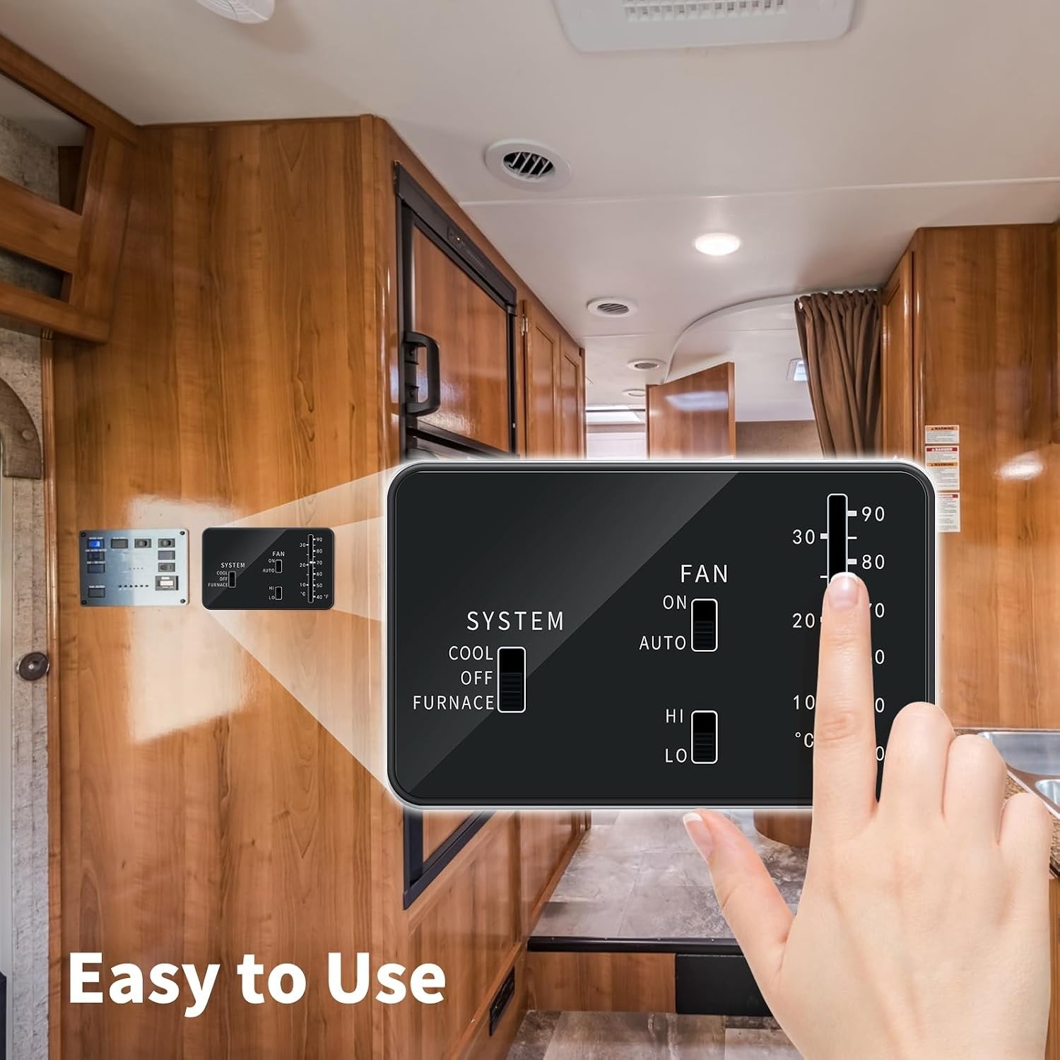 Versatile RV Thermostat with Temperature Control Slider – Ideal for All Seasons