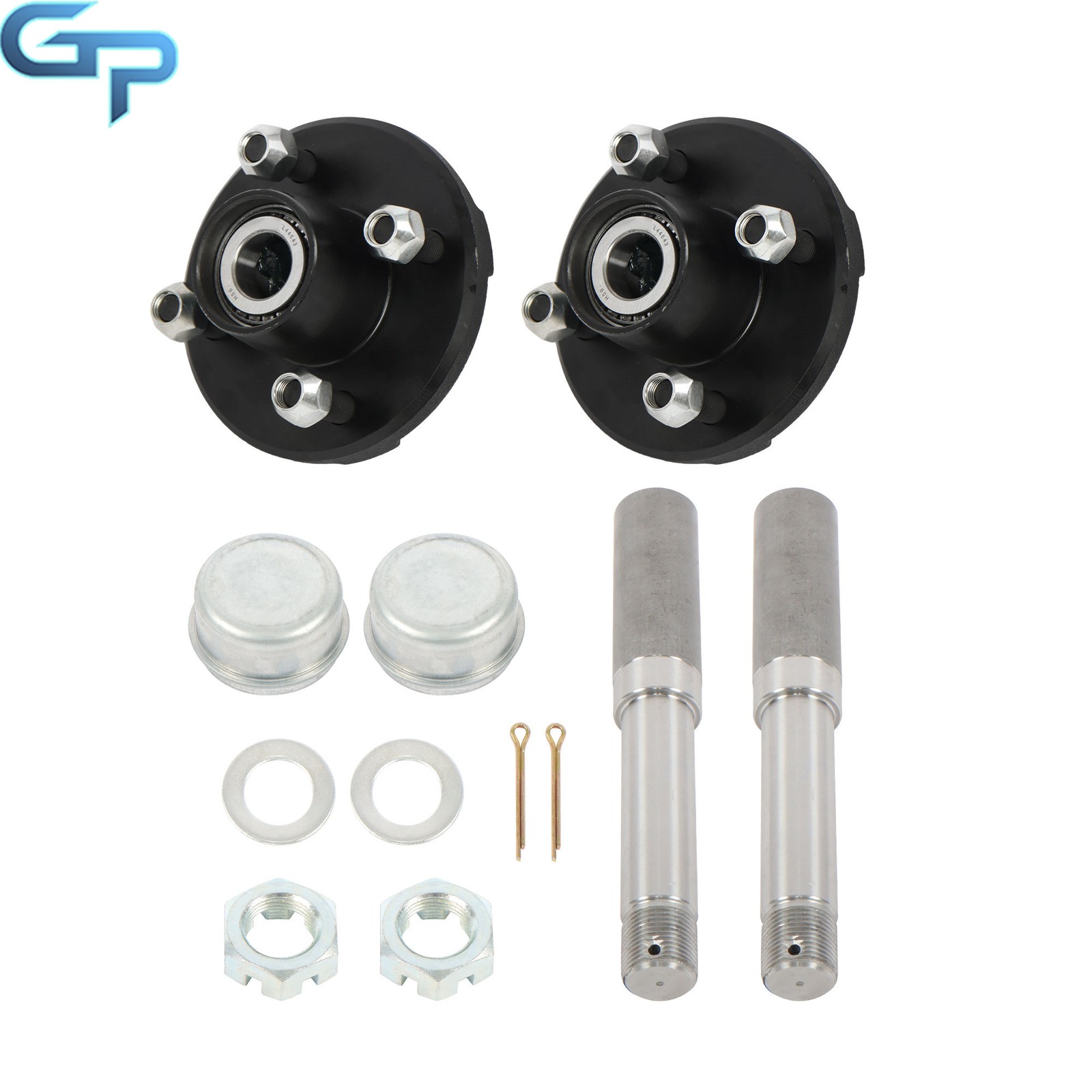 4-Bolt On 4 Inch Hub Assembly Includes 1 Inch Straight Spindles & Bearings