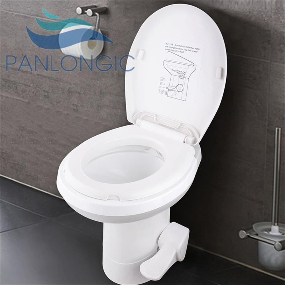 20″ Gravity Flush Toilet Foot Pedal Home Caravan Travel Camping RV Camper Toilet