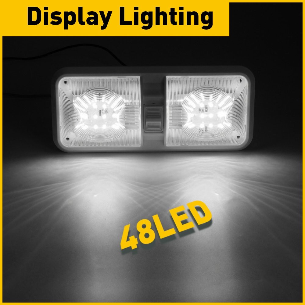 12V LED Light Interior RV Ceiling Double Boat Camper Trailer double Dome Frost`