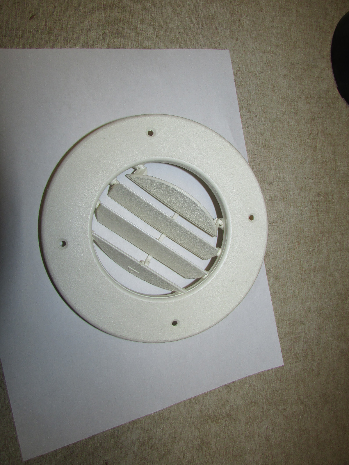 RV Round AC Ceiling Vent Fully Adjustable – Beige Dream Off White – With Collar