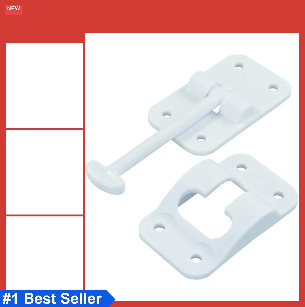 Plastic T-Style Door Holder 3.5 Inch Polar White for RV Mounting Screws Included