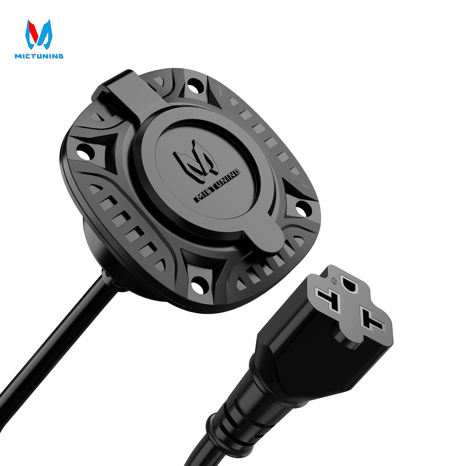 5-in-1 AC Port Plug, RV Shore Power Inlet Plug T-Blade Adapter 125V 20Amp