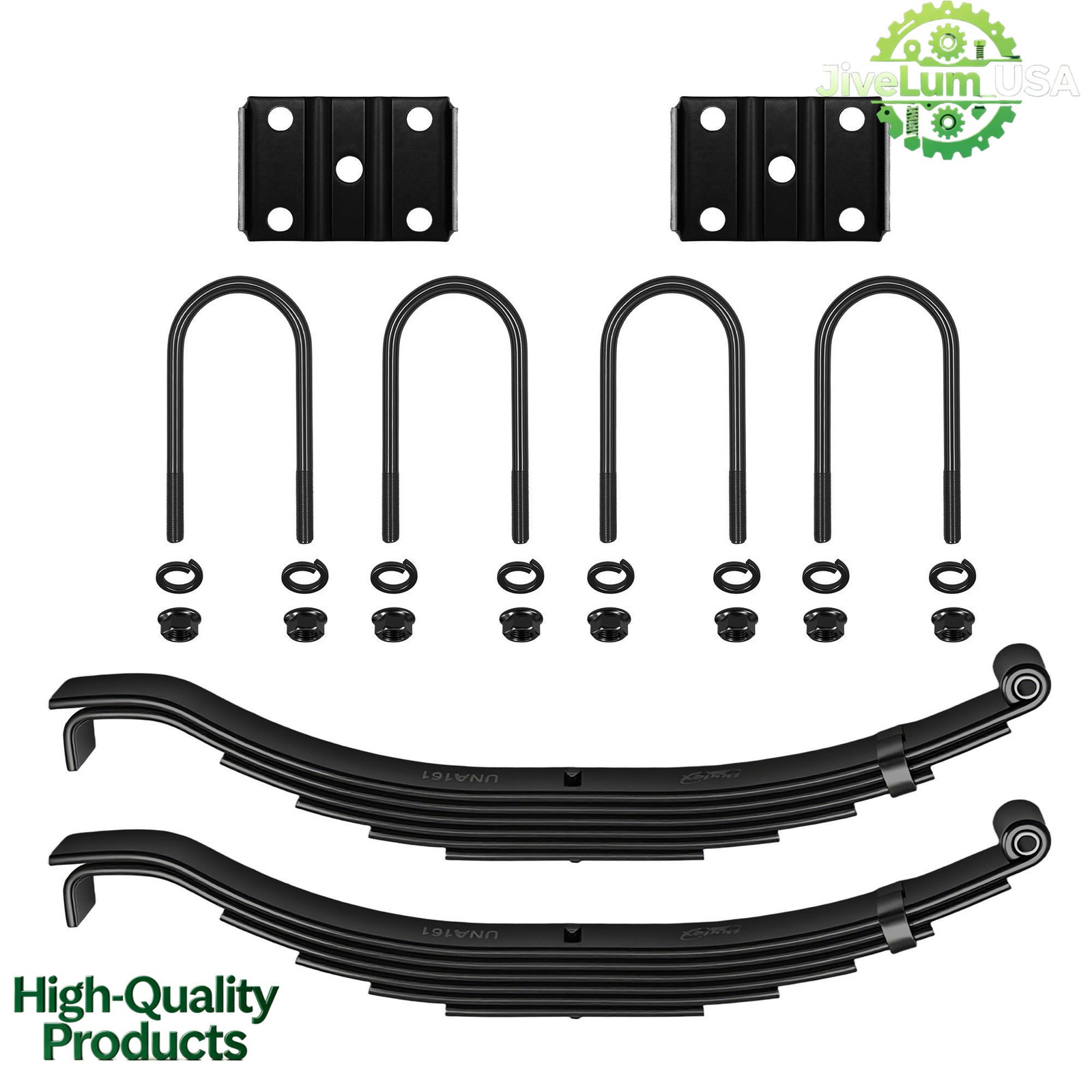 For 8K 8000lbs Single Trailer Axle 6 Leaf 4000lbs Leaf Springs + U-bolt Kit