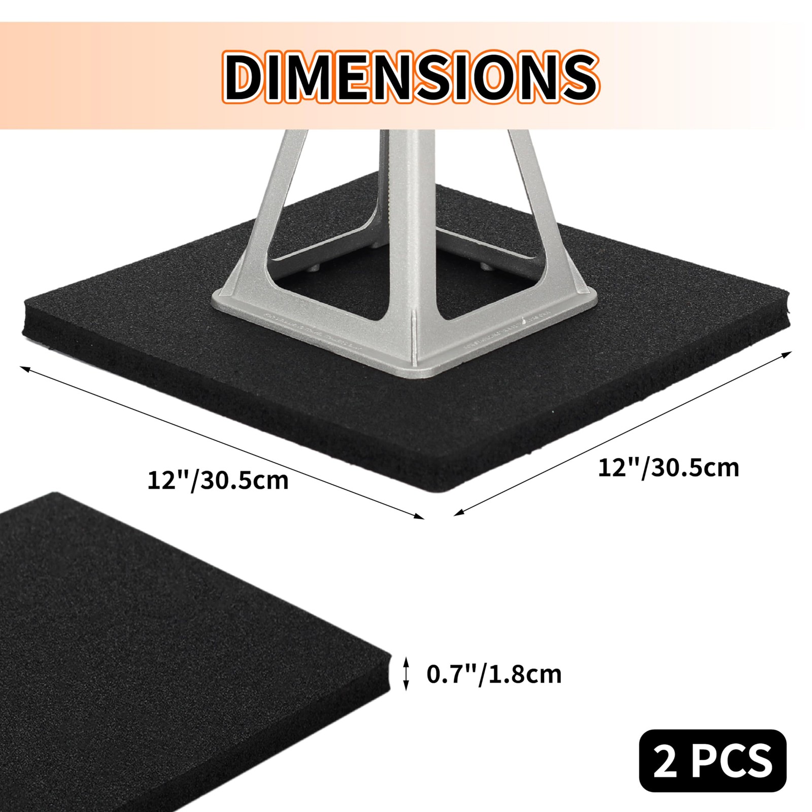 OULEME RV Leveling Block Flex Pads, 12” Rubber Jack 12″ (4-pack), Black