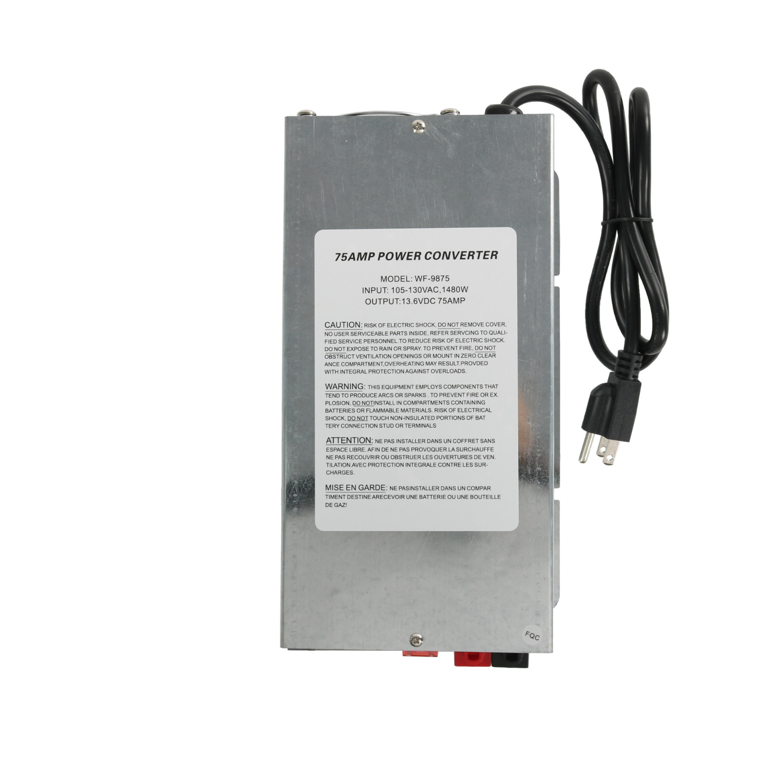 For WFCO WF-9875-AD-CB 75 Amp DC Auto Detect Deckmount Converter Charger WF-9800