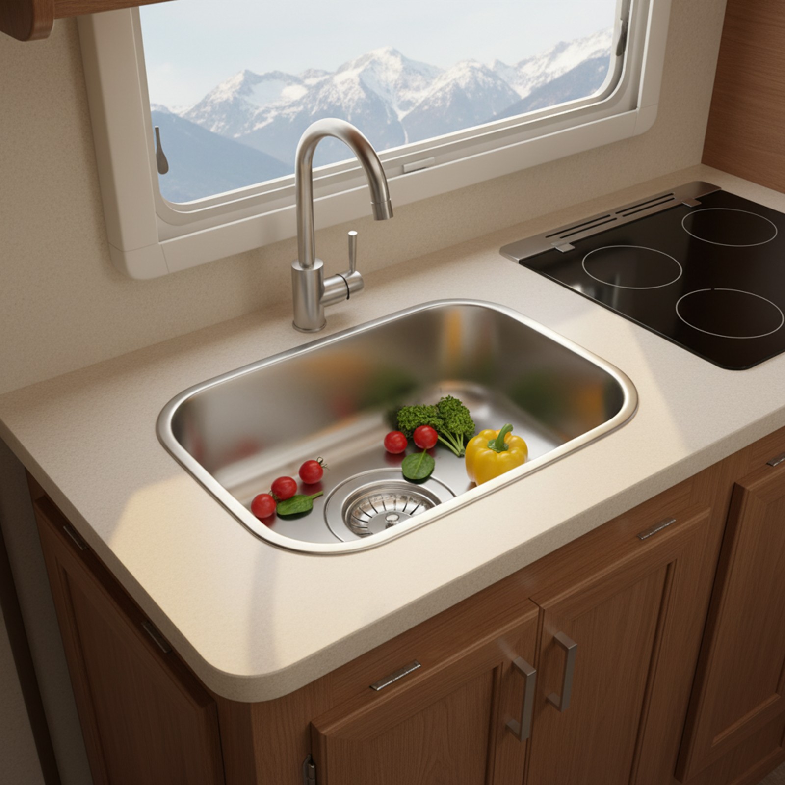 Rv Sink Caravan Camper Boat Stainless Steel Kitchen Sink Wash Basin Rectangular
