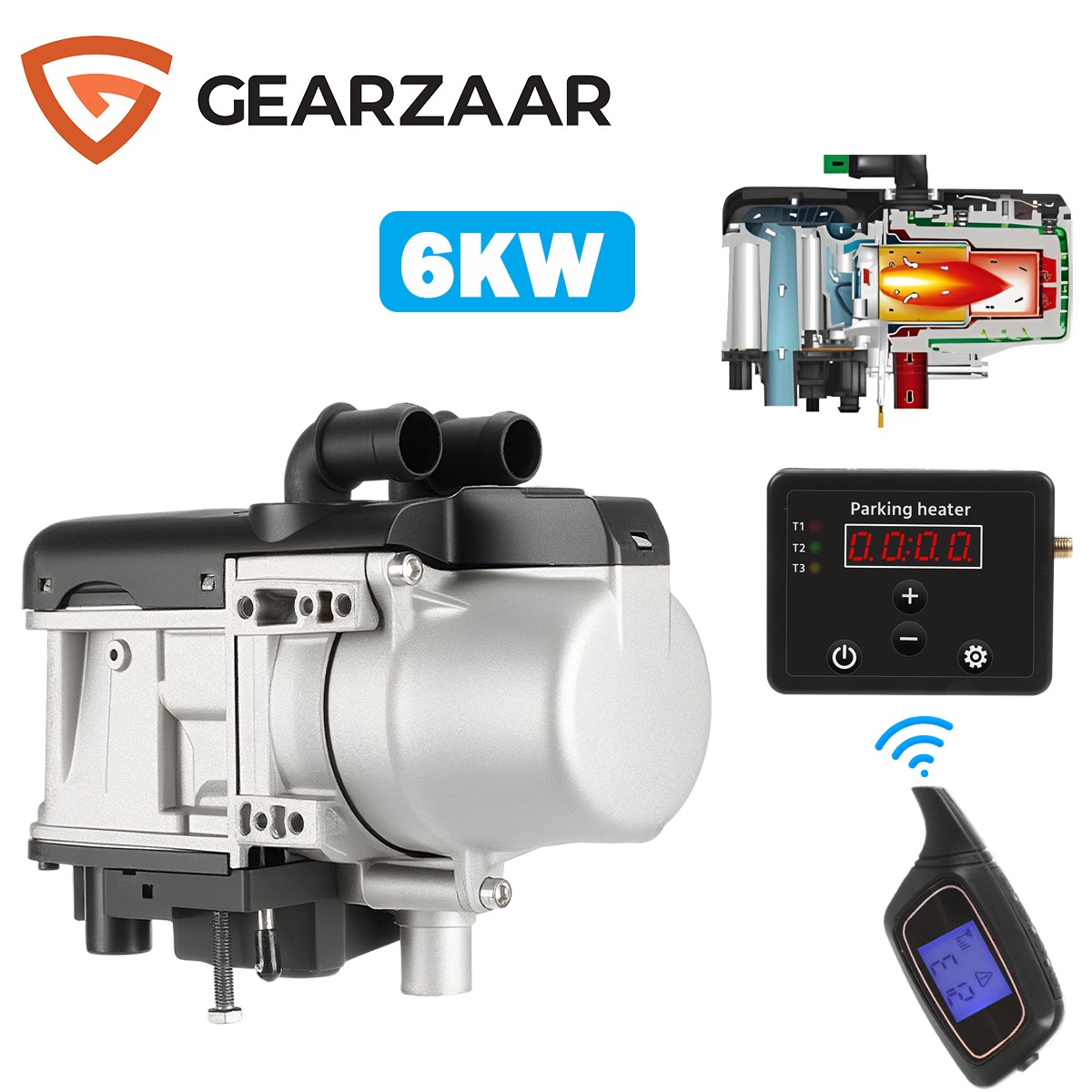 12V 6KW Diesel Water Heater Water Pump Remote Control For Car Boat Campervans RV
