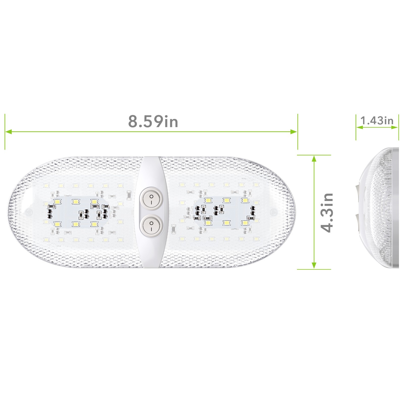 4 Pack – Cool White 6000-6500K RV Double Ceiling Dome Light – Interior Lighting