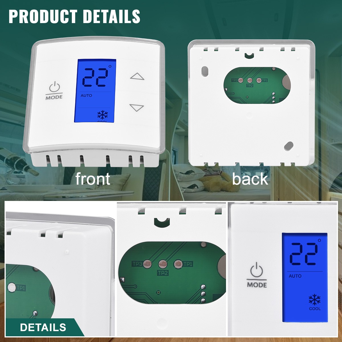 Fits for Dometic RV / Camper Single Zone Digital Wall Thermostat 3316250.700