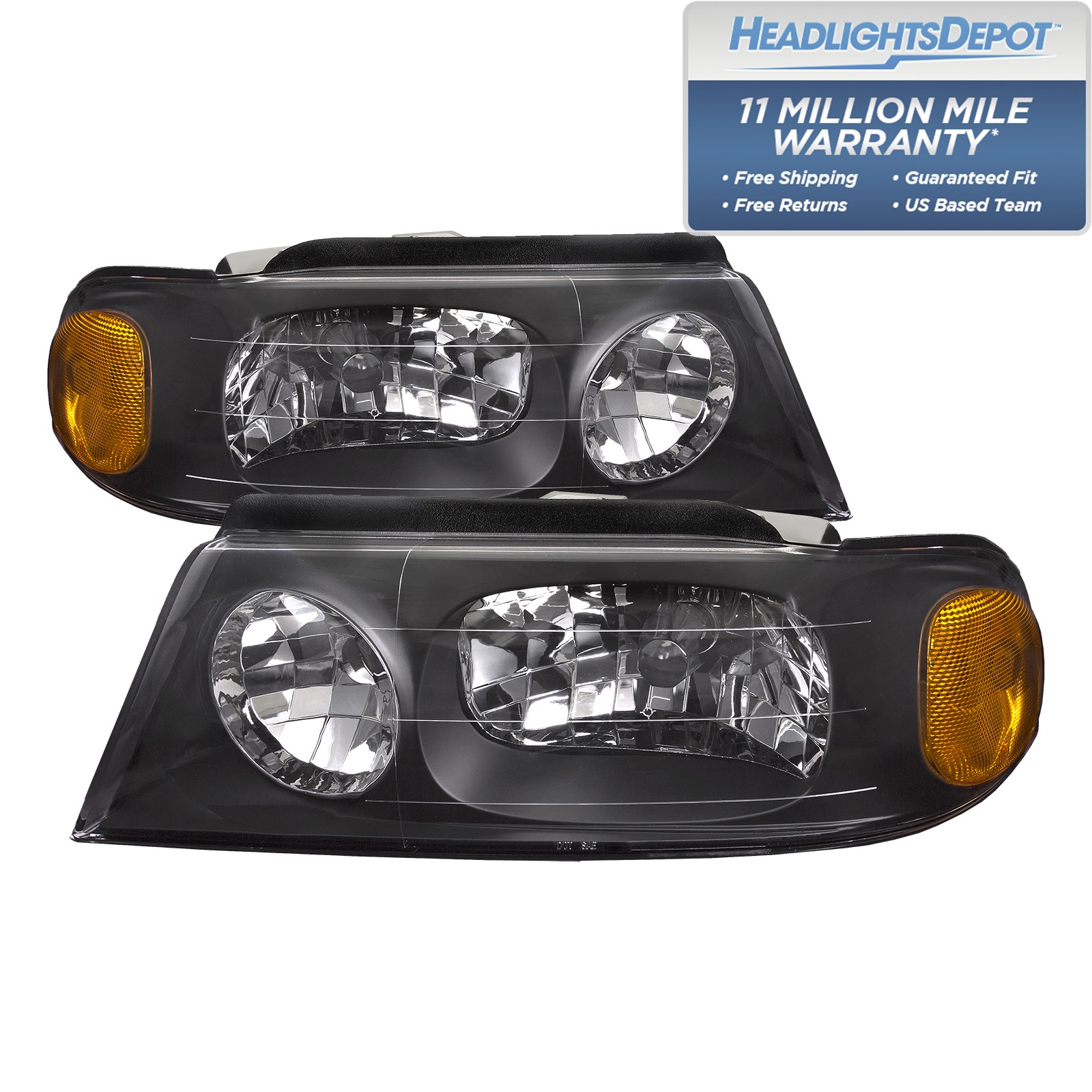 Fits King of the Road Genesis 2004 Motorhome RV Left and Right Headlights Pair