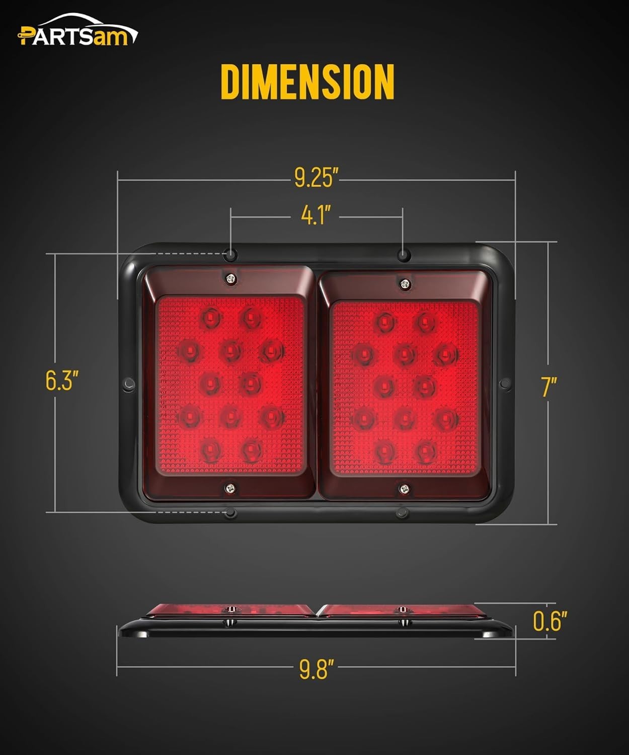 Universal Fit LED Tail Light Set for Trailers – Waterproof and Bright 2 Count