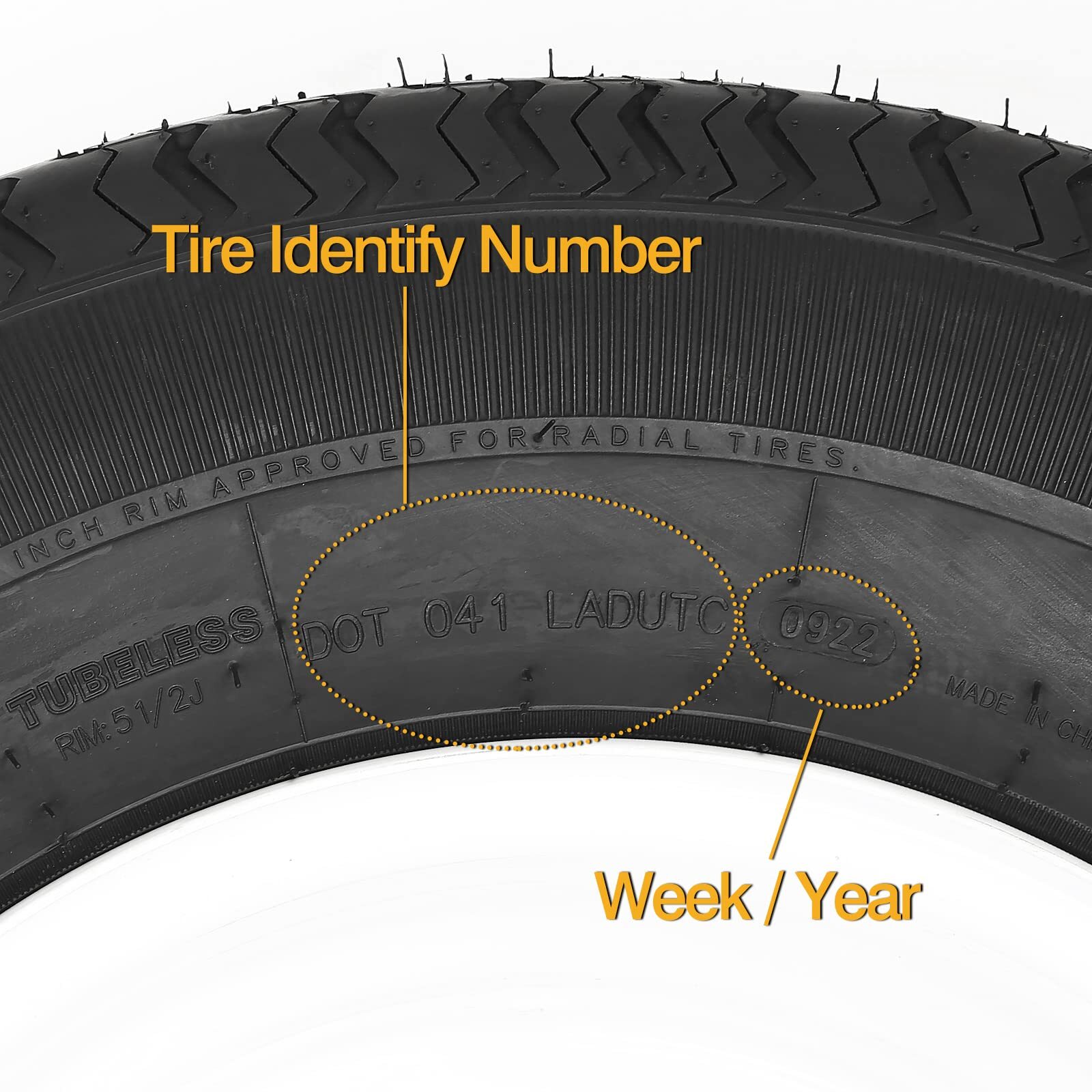Set of 2 Radial Trailer Tire ST205/75R14 8 Ply, 205 75 14 Load Range D LRD