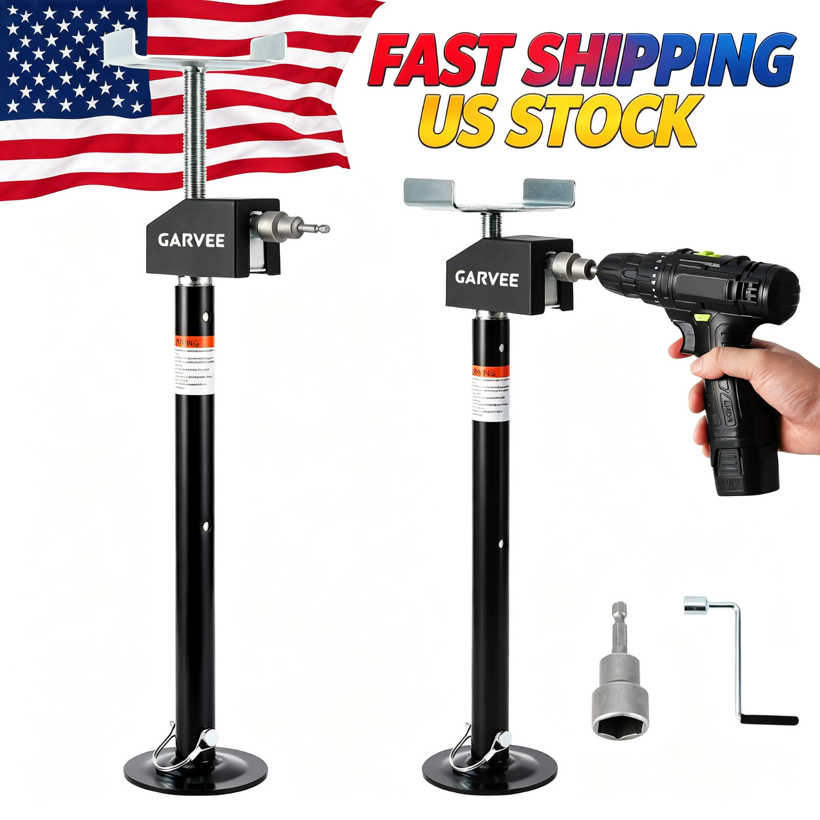 Heavy Duty RV Slide Out Support Jacks 2 Pack 5,000 lbs Capacity for Trailers
