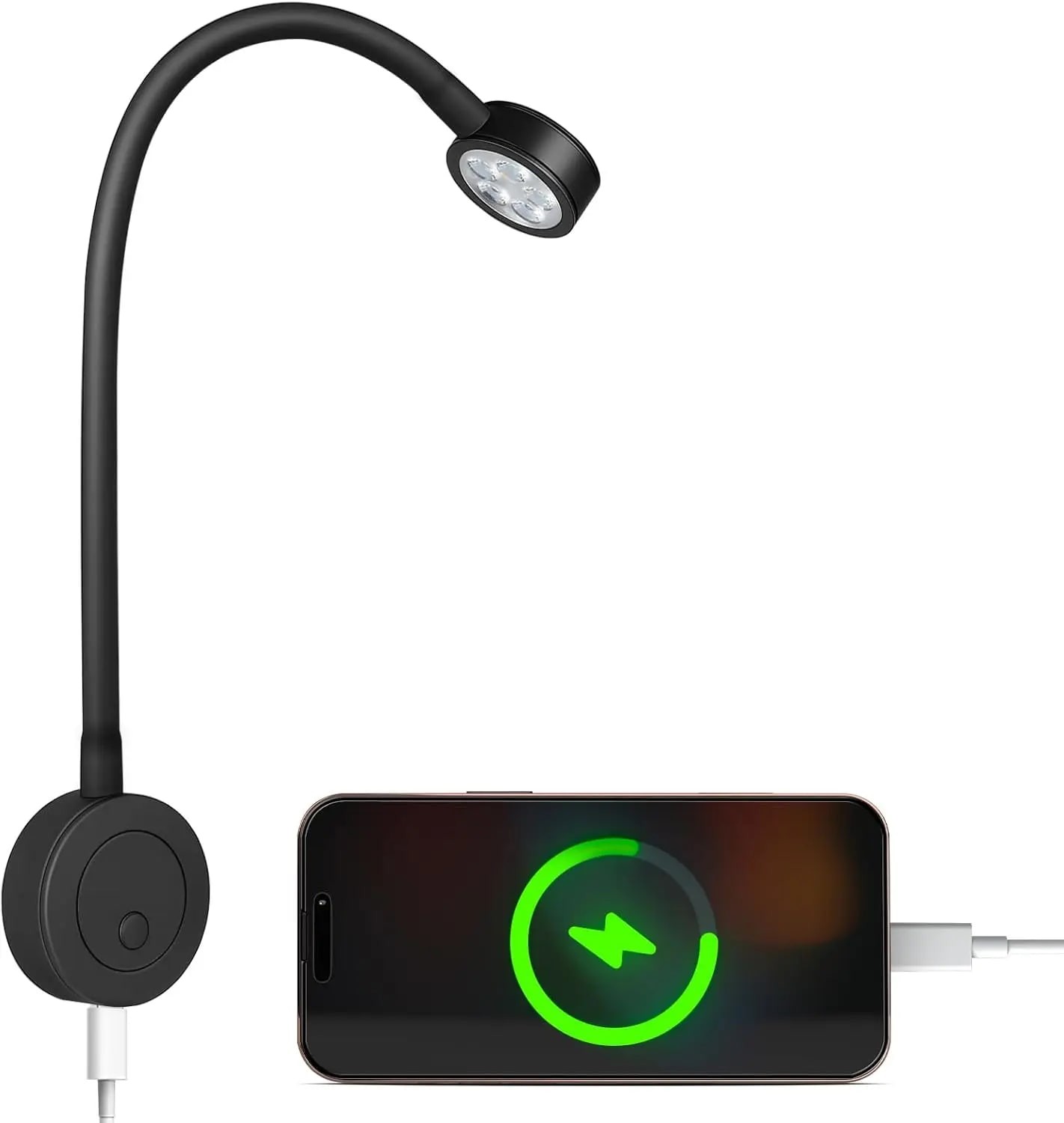 Flexible 12V Reading Light With USB Charging Port Motorhome Caravan