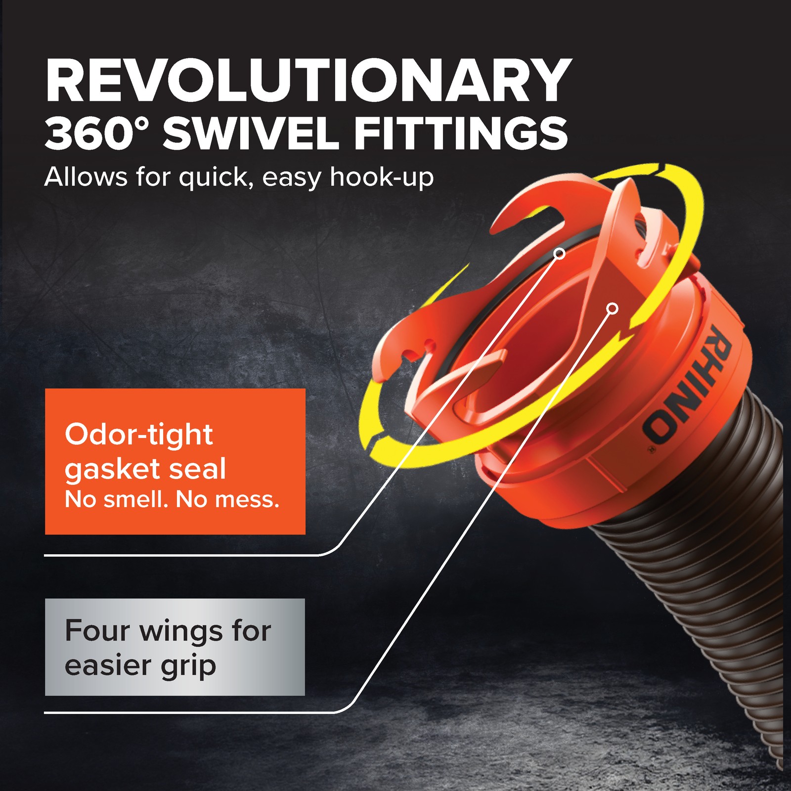 Camco RhinoFLEX 20 Foot RV Sewer Hose Kit with Pre Attached Bayonet Fittings