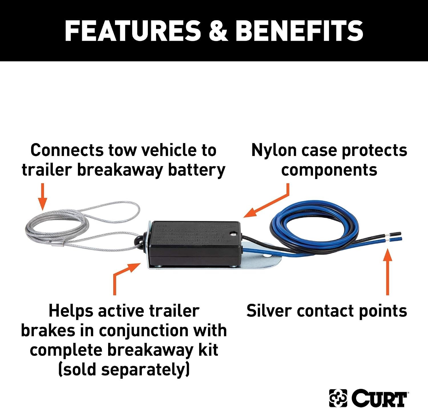 52010 Trailer Breakaway Switch with Weather-Resistant Case & Easy Installation