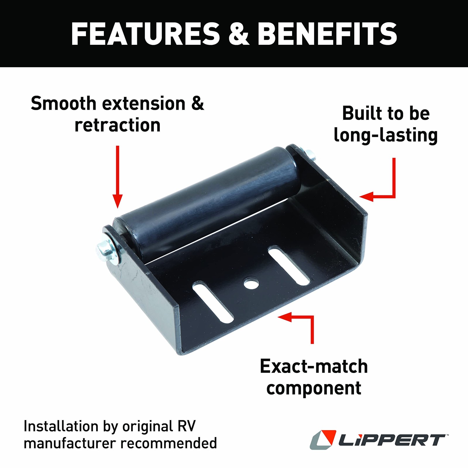 Lippert J1 Roller for RV SlideOut Systems, Exact Match Replacement Part, Nylo…
