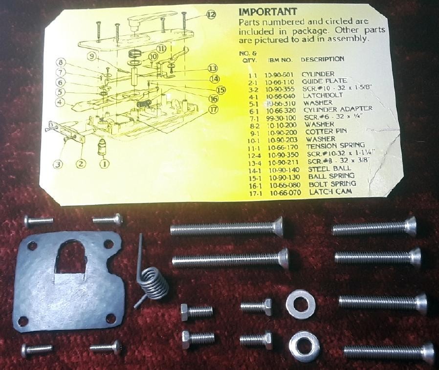 FOR VINTAGE BARGMAN L-66A&B LOCKS NEW STAINLESS-STEEL SCREW+SPRING GASKET KIT!