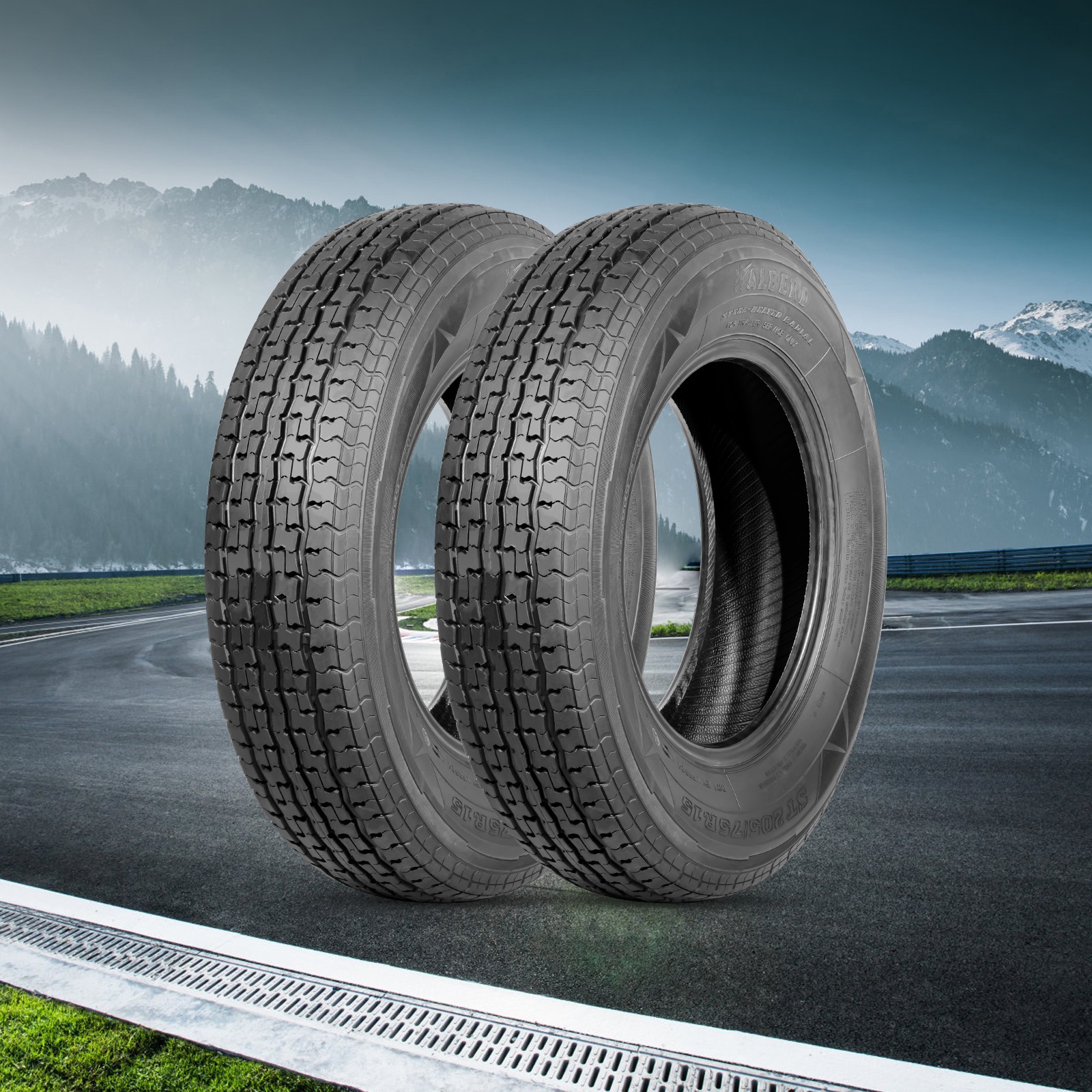 2-Pack ST205/75R15 Trailer Tires Radial 8 Ply 205 75 15 Load Range D All-Season