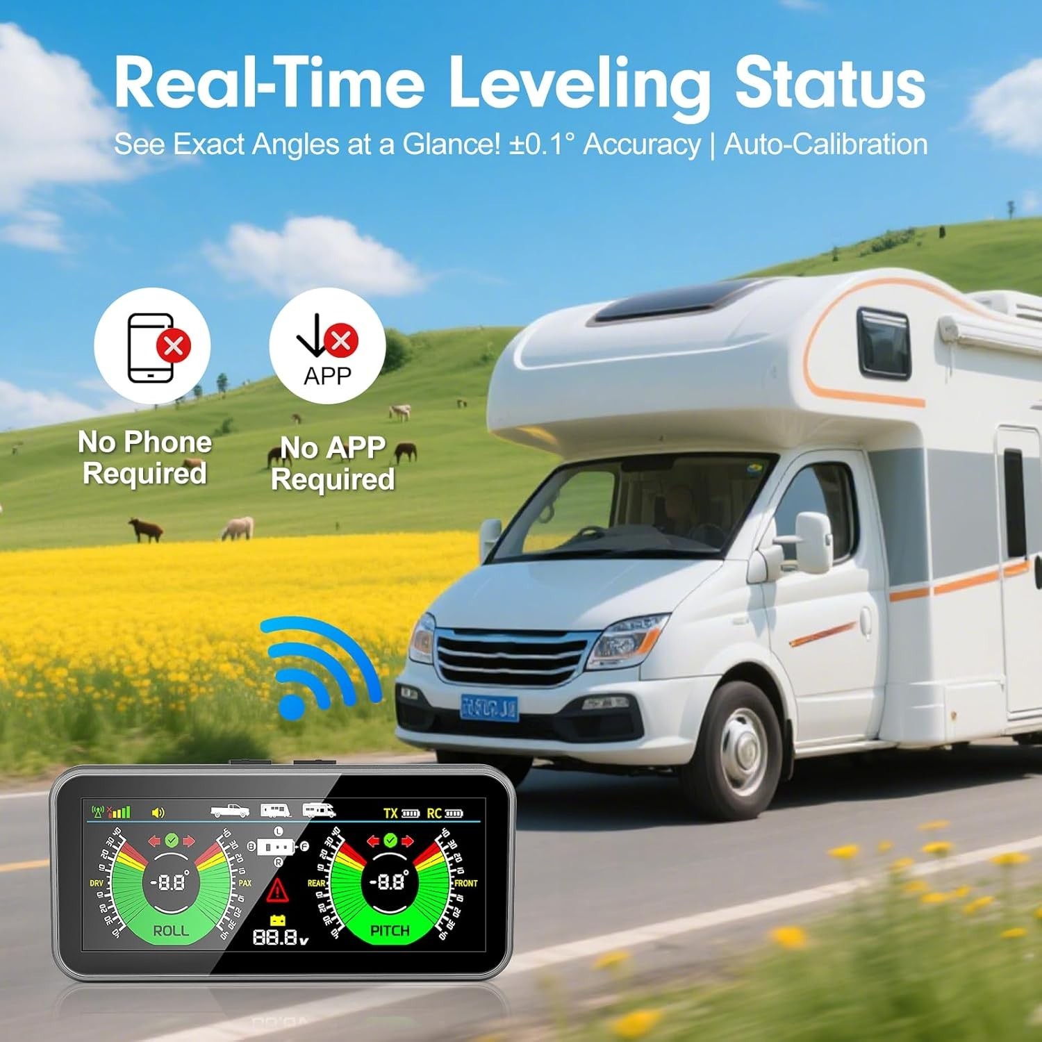 RV Wireless Leveling System AM50-PRO BRAND NEW IN BOX! No App Needed Real-Time