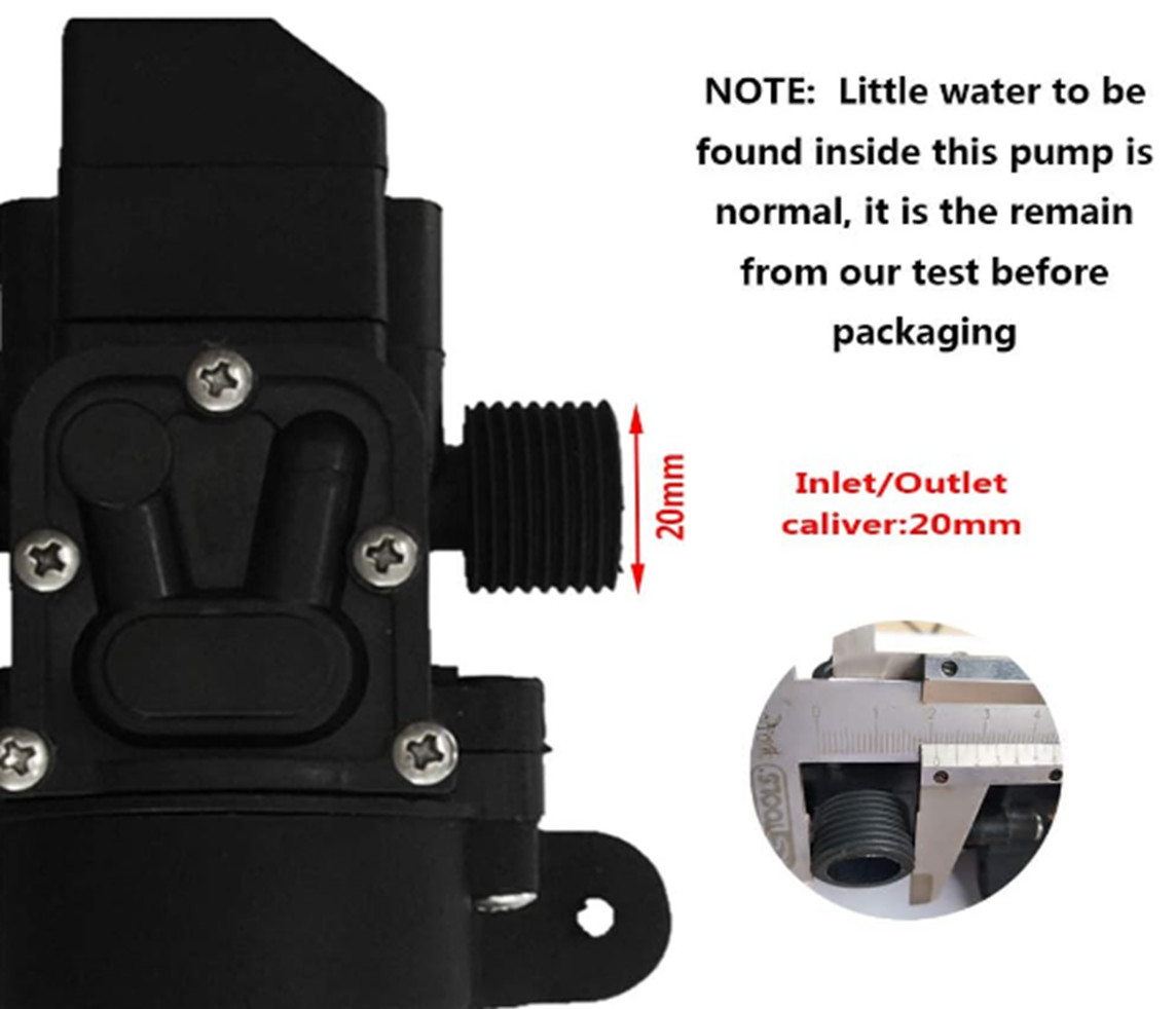 Water Pressure Diaphragm Pump 12V .9MPA 6L/MIN for Caravan RV Camper Marine Boat