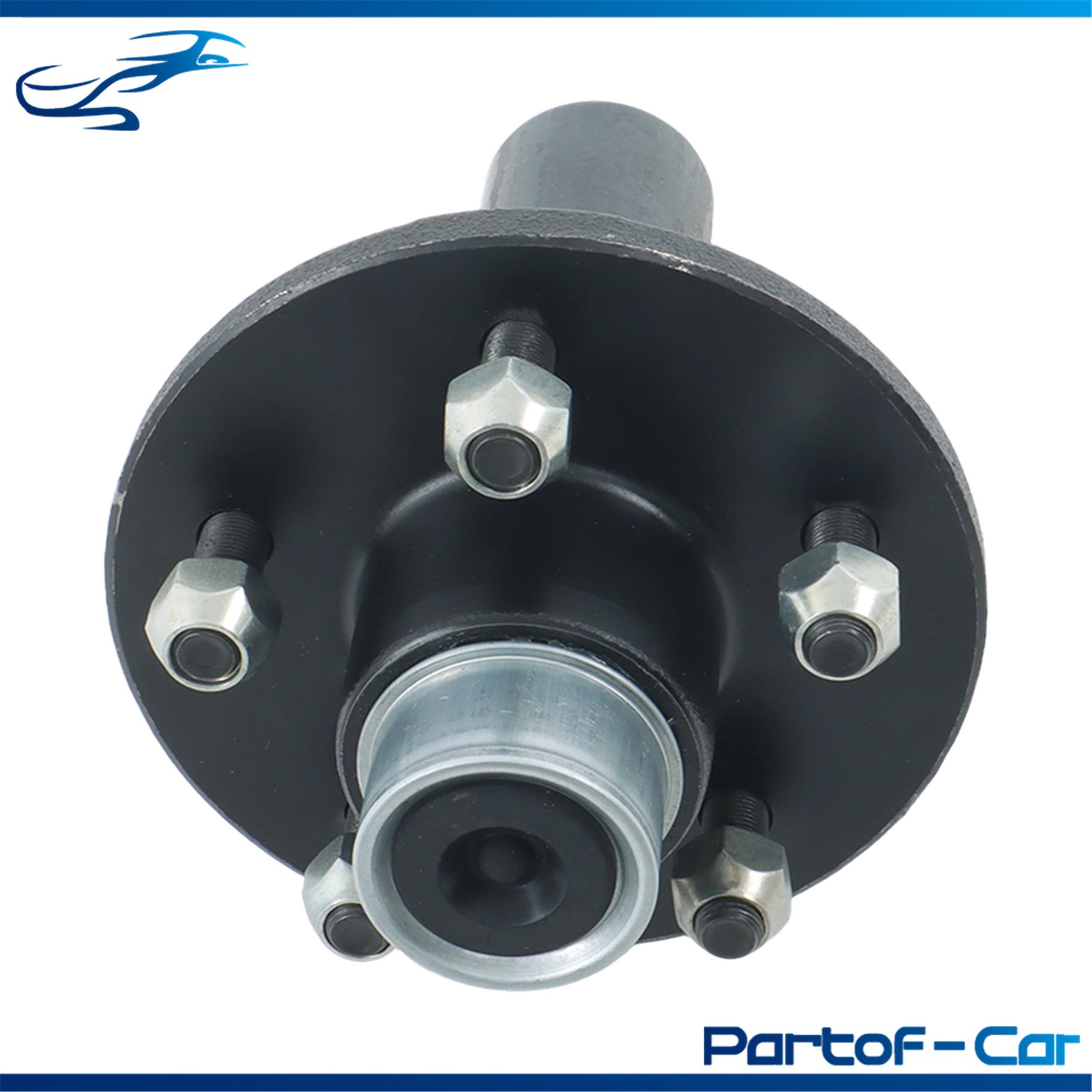 Round #84 Spindle 5 on 4.5′ Trailer Hub Kit W/ Bearing Kit For 3500 lbs Axle