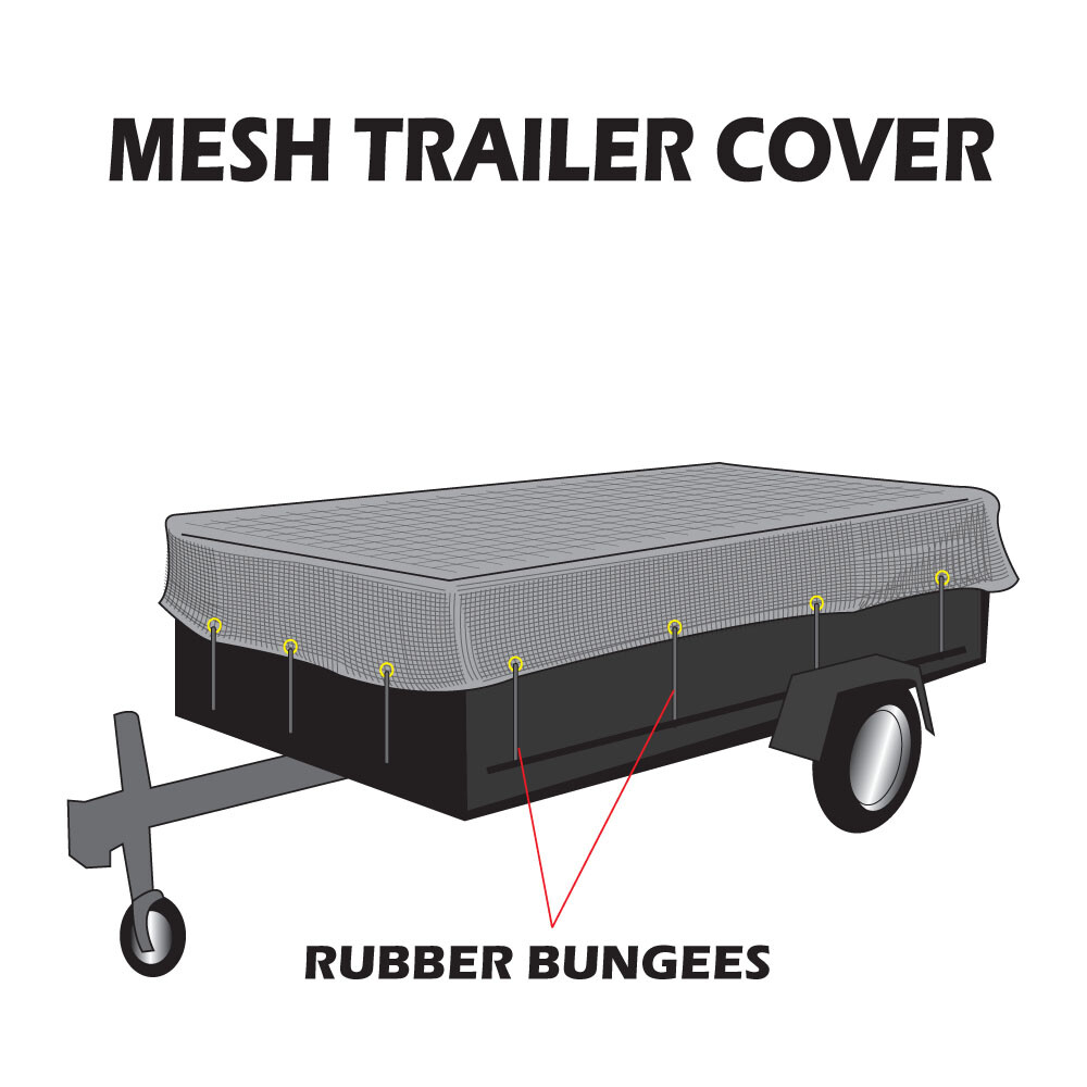 Xtarps Utility Trailer Mesh Cover W. 10 pcs of 9″ Rubber Bungee, 50 Sizes