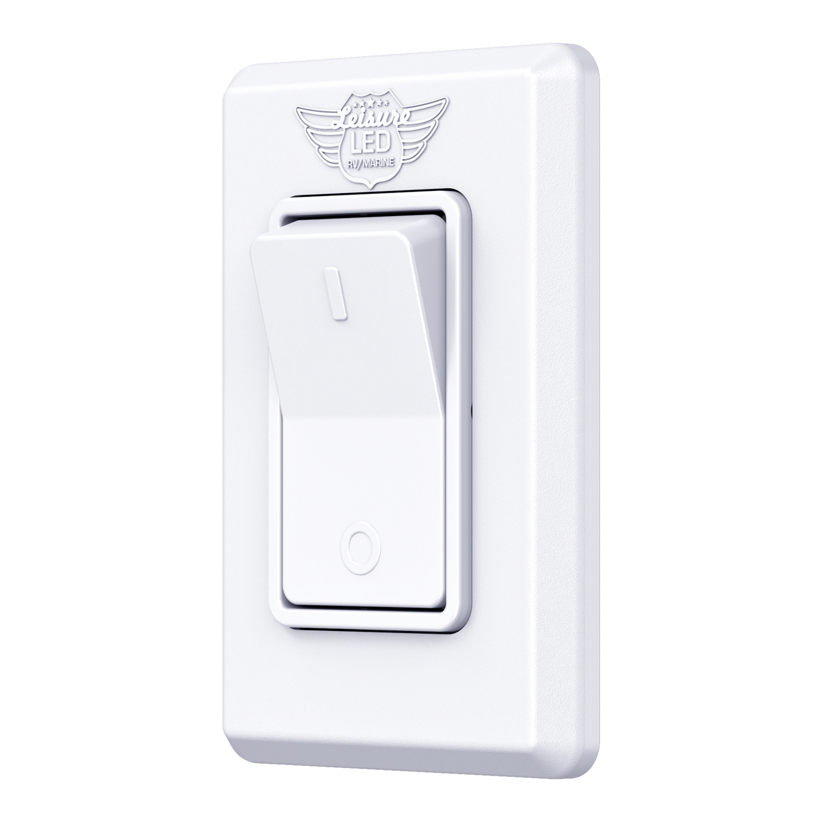 Leisure LED White Single SPST On-Off Switch with Bezel, 12-Volt, for RV, Trailer