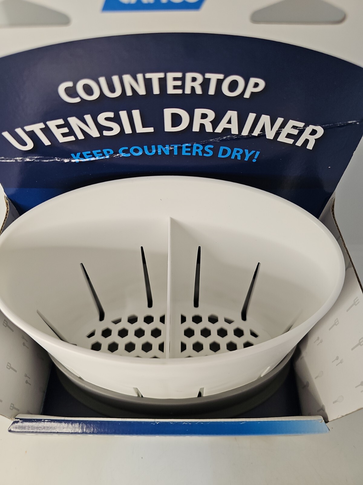 Camco Countertop Utensil Drainer Perfect For RVs, Boats, and Small Kitchens.