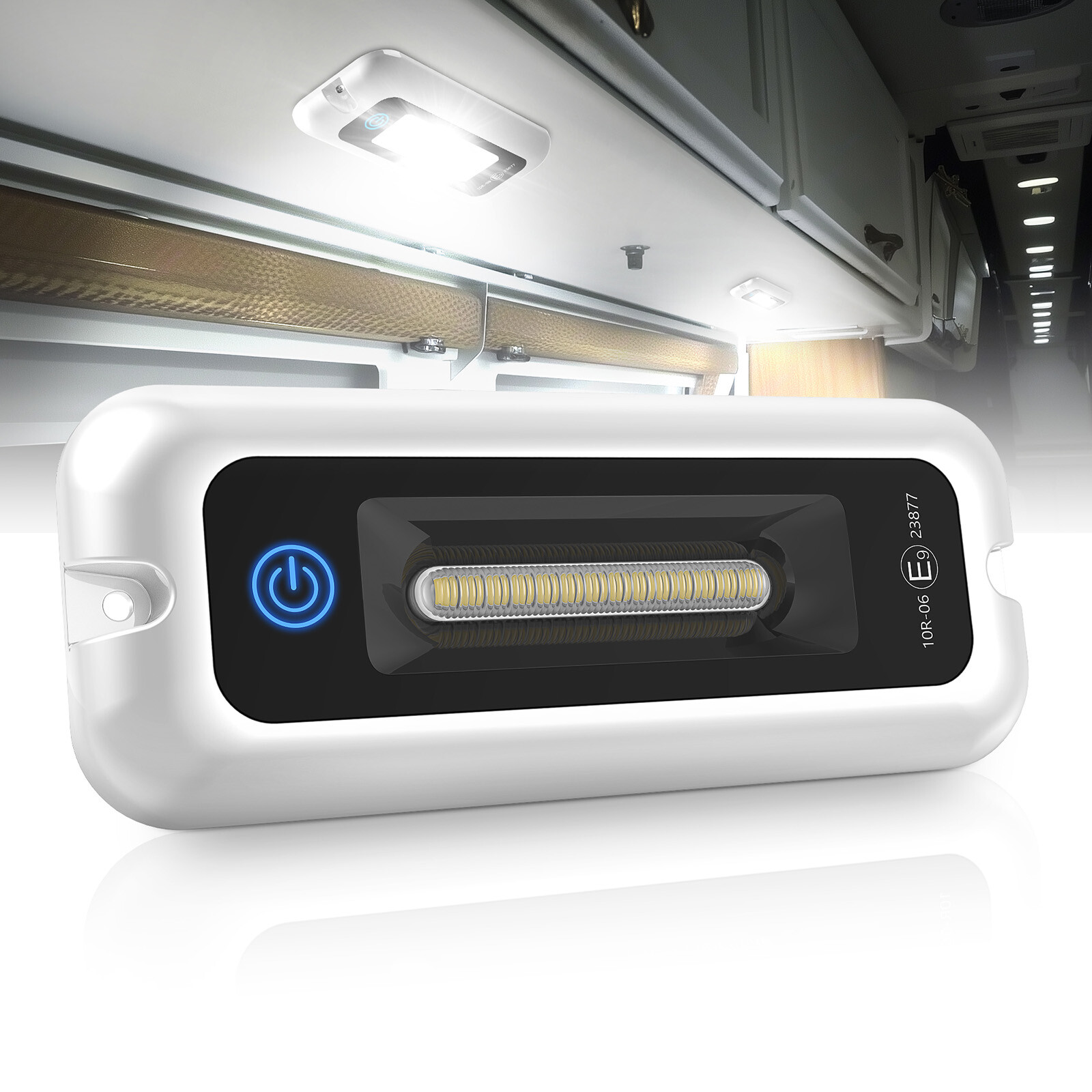 6in/8 Inch RV Camper Interior LED Porch Lights 850LM LED Touch Switch White Lamp