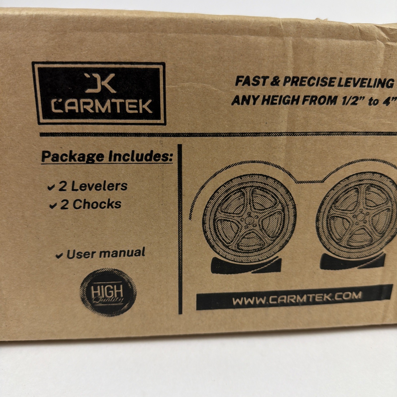 CARMTEK Camper Leveler 2-Pack Kit Curved RV Leveling Blocks Wheel Chocks 35k LBS