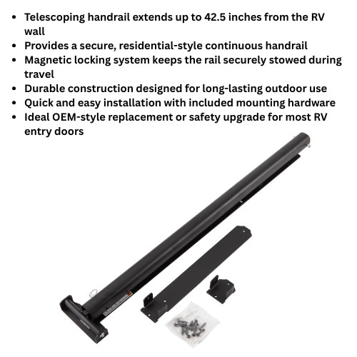 MORryde SP56-469 Safe-T-Rail RV Entry Assist Handrail Telescoping Safety Rail