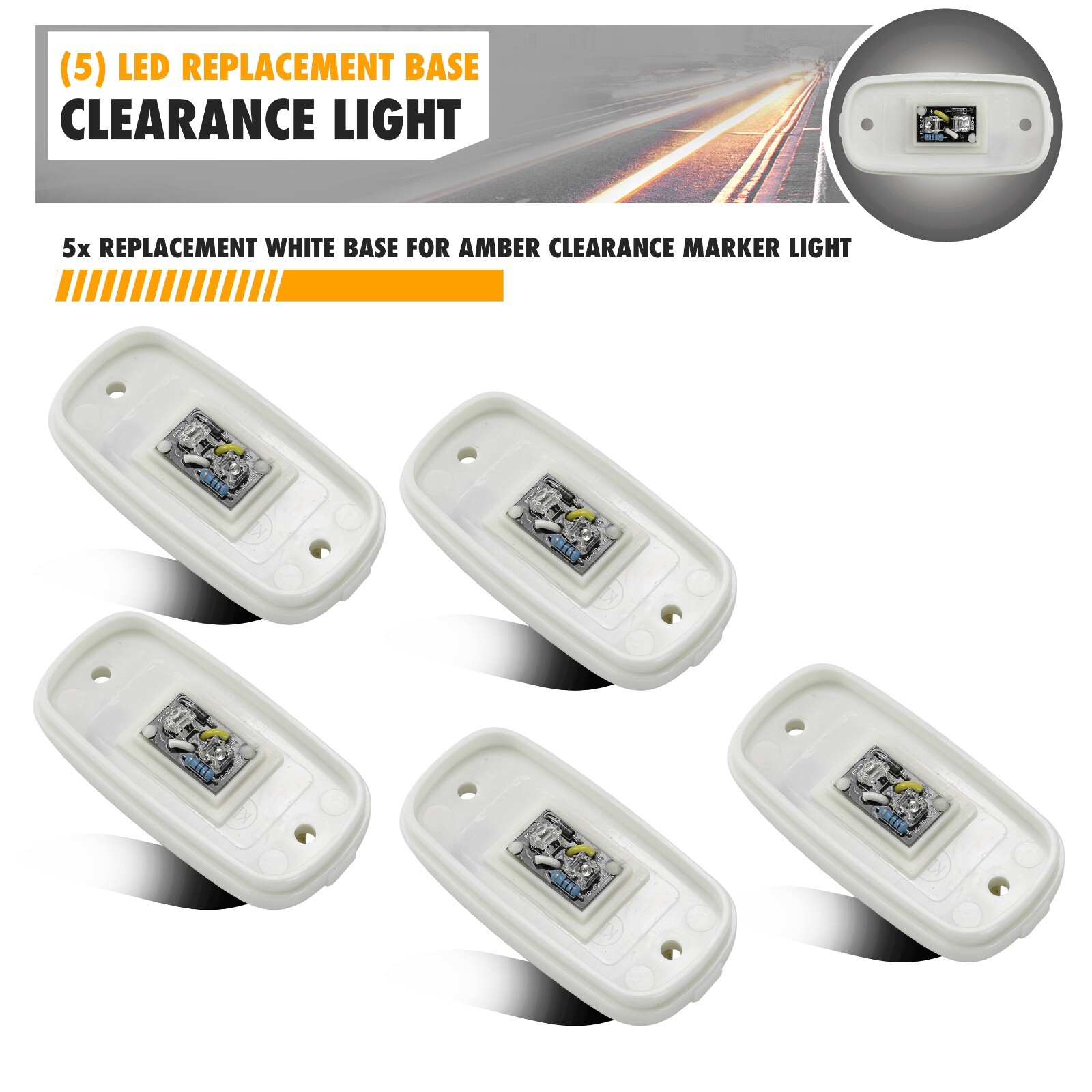 5x Replacement Base Compatible w Kaper RV Clearance Marker Light L14-0079R