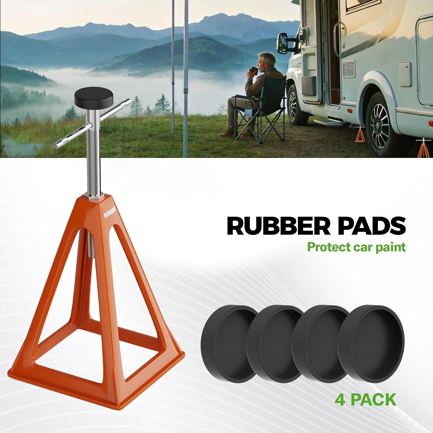 RV Stack Jacks 4 Pack Aluminum Heavy Duty Stabilizer Support Stand 7500lb Adj…