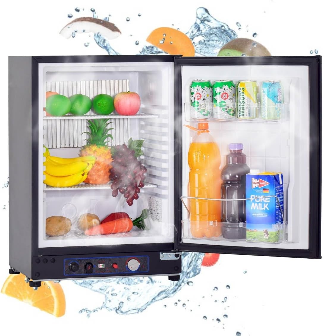 Smad 3 Way Refrigerator 2.1 cu ft Gas AC/DC Propane RV Fridge Frost-Free Mute