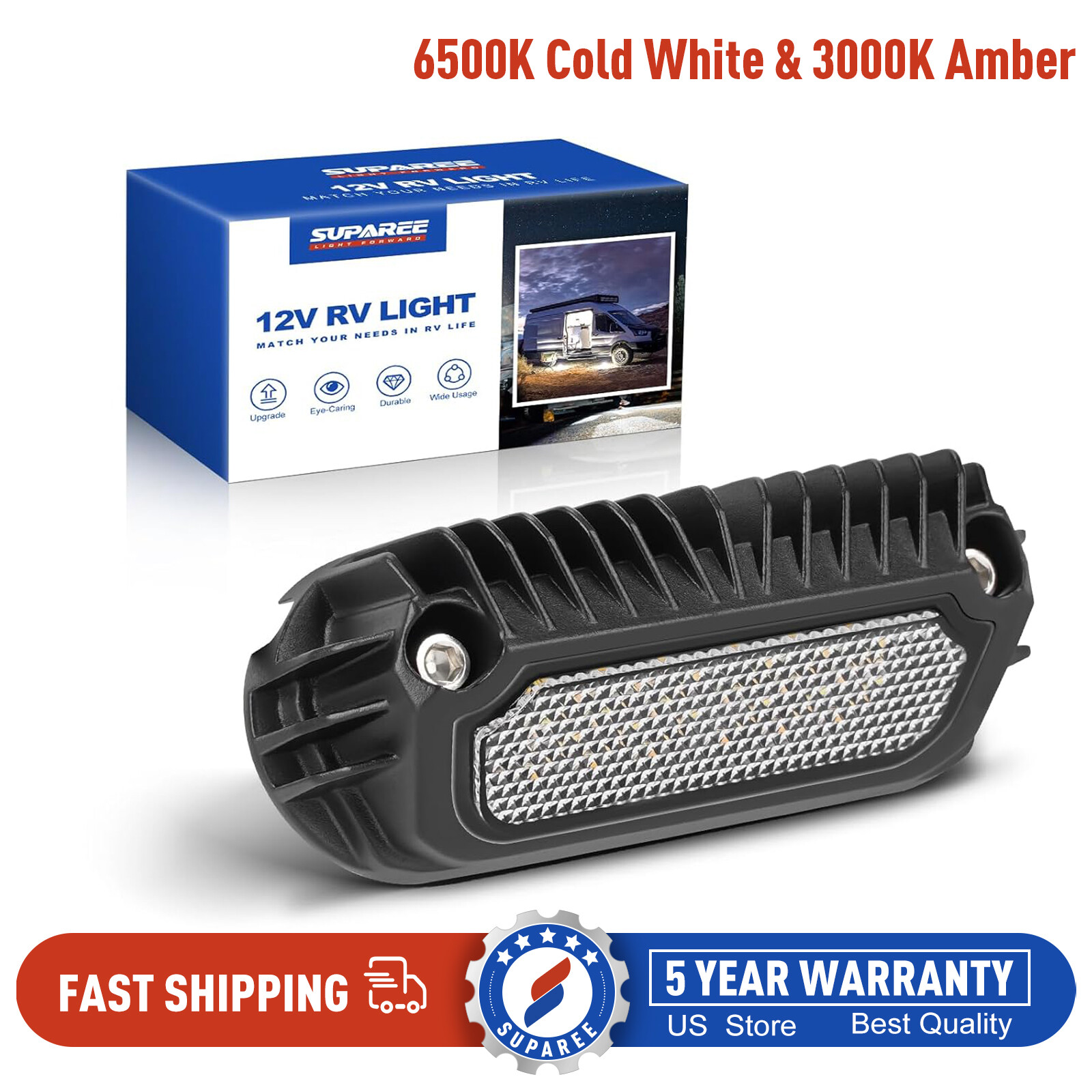 SUPAREE LED Awning RV Porch Lights 12V Boat Trailer Home Yard Exterior Fixture