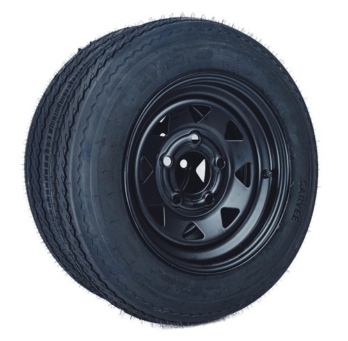 2PC 5.30-12 5.30×12 530-12 Trailer Tires w/12″Rim 5 Lug on 4.5″ 6PR Load Black