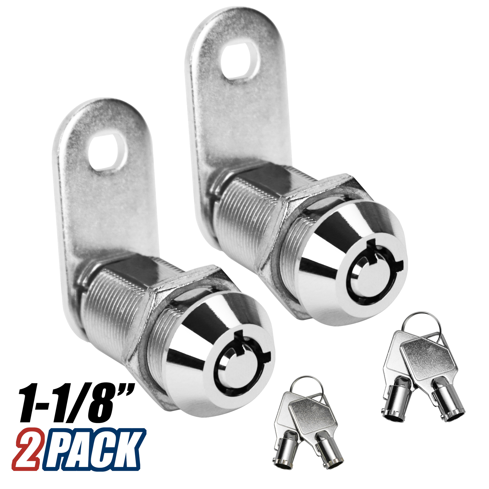 Leisure Coachworks 1 1/8″ Tubular Cam Lock 2 Pack Trailer Motorhome Storage