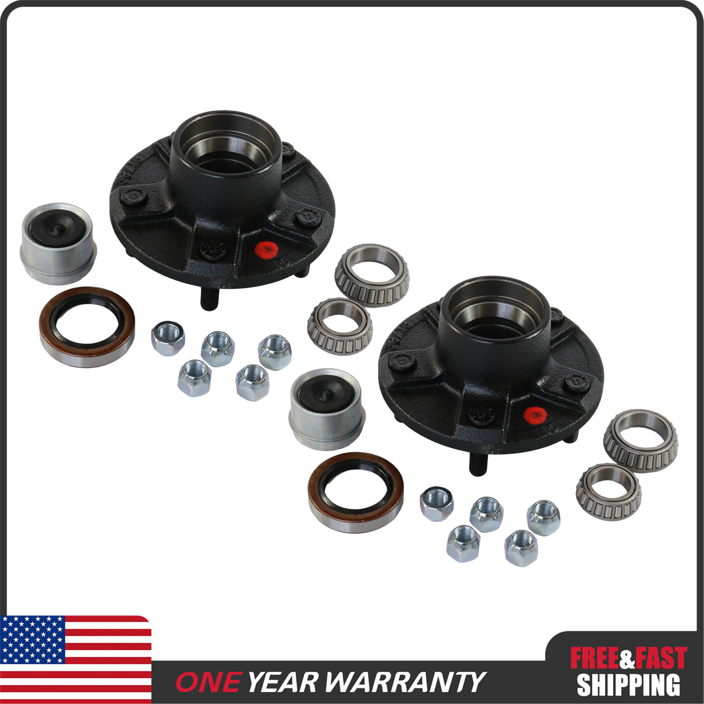2x 5 Lugs Trailer Idler Hub 5 on 5 5×5” New For 3500 lbs Trailer Axle