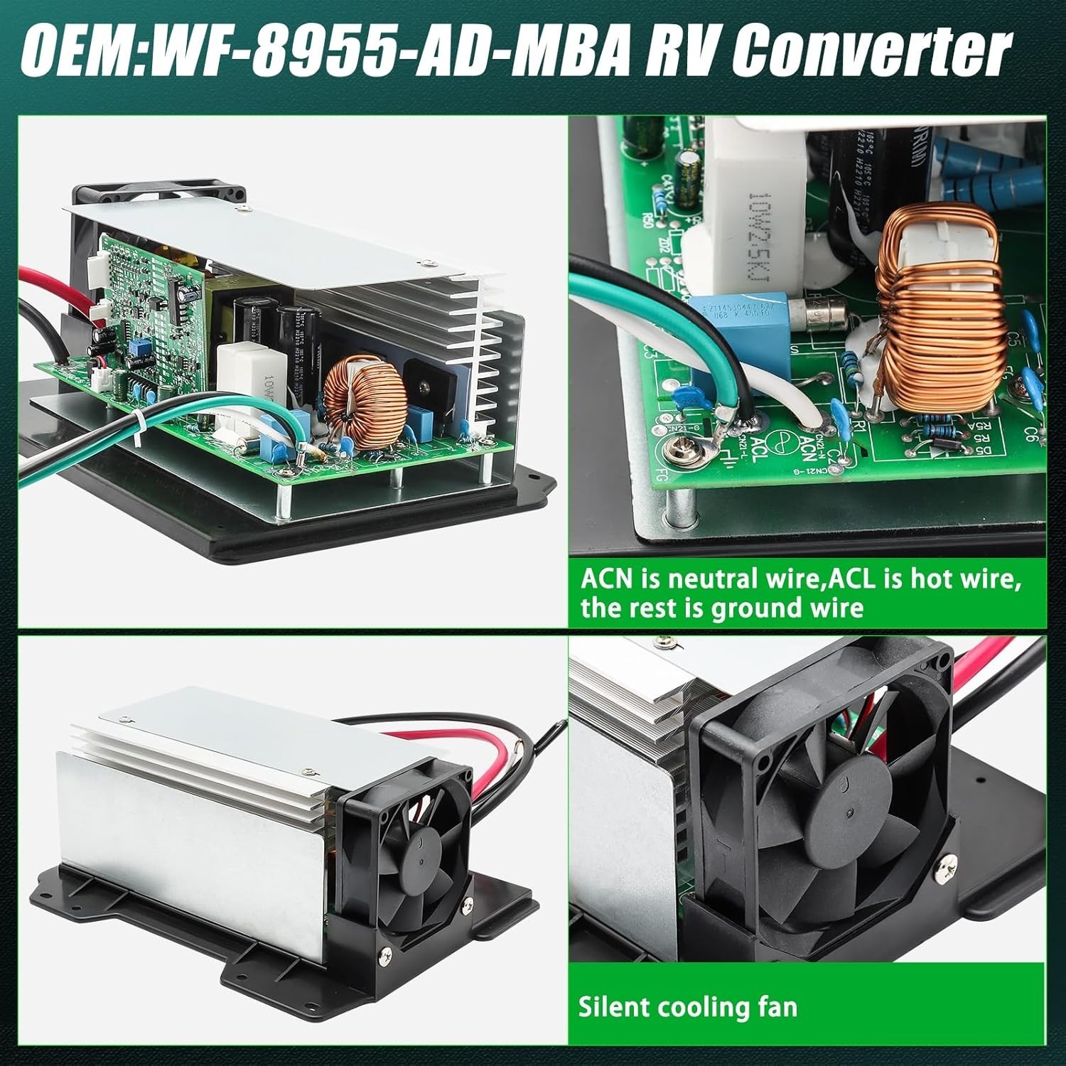 55A RV Power Converter Main Board WF-8955-MBA for WF-8900 Parallax 7155 (7144)