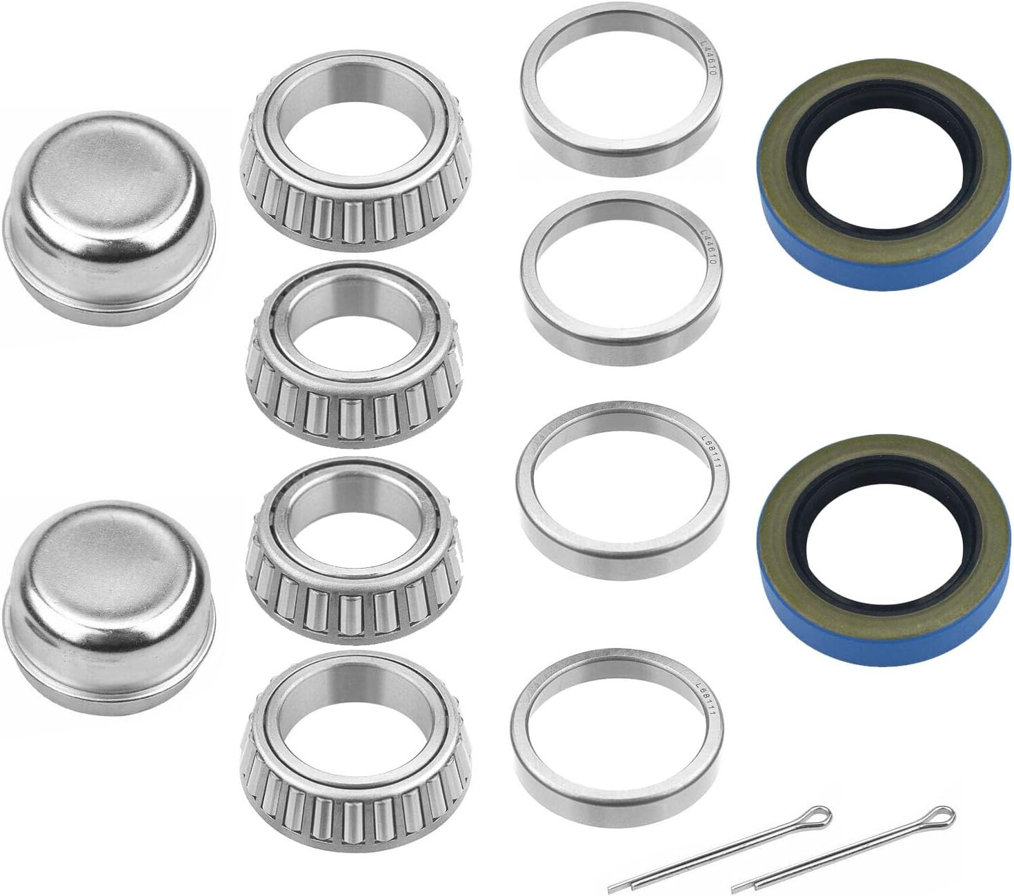Set of 2 3500lb Axle Trailer Hub Wheel Bearings Kits L44649 L68149 w/Grease Seal